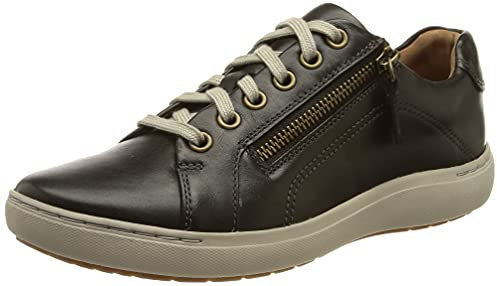 Clarks Nalle Lace, Zapatillas de Gimnasia Mujer, Black Leather, 38 EU