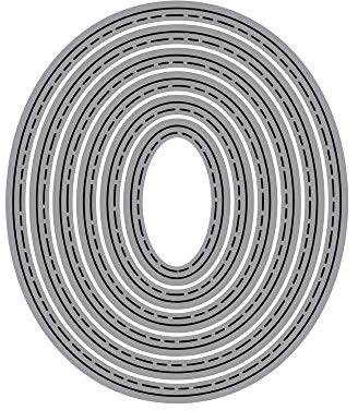 MISSKUTY Set mit 6 Stanzformen Zag Oval 6,2 x 7,3 cm.