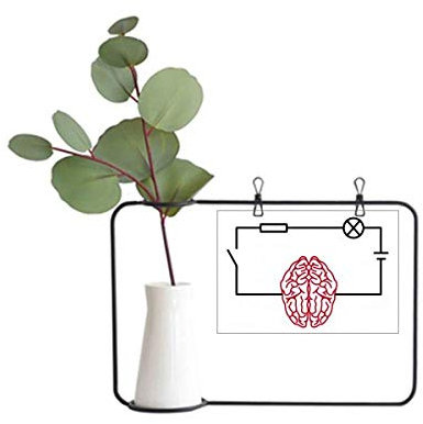 OFFbb-USA Circuit Brain Power Physics Metall-Bilderrahmen Keramikvase Dekor