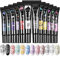 DouborQ Nail Stamping Polish Gel 8ML Nail Art UV Gel Polish For Nail Stamper Plate 12 Colors (12 Colors/Set)