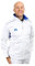 Henselite Mens Lawn Bowling Full Zip Fleece Jacket-Color White with Blue Trims Size L