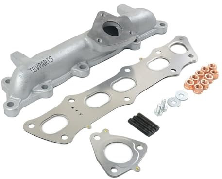 TBVPARTS Colector De Escape 18100RMAE00 Mas Juego De Juntas 18100RBDE11 Hecho De Hierro Dúctil 04180RBD305 Compatible Para Civic Accord 2.2 CTDI 04180RSR305