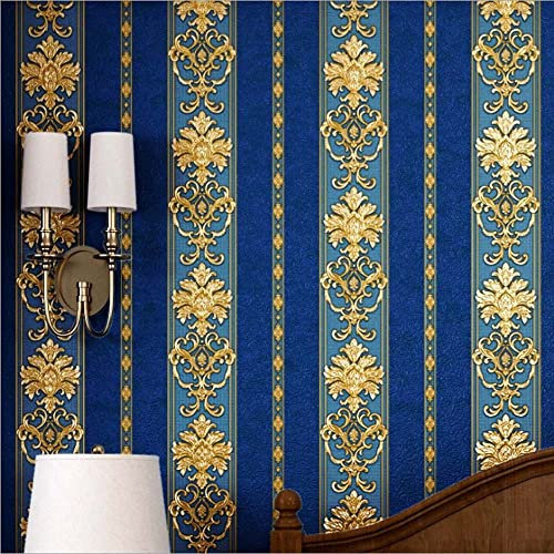 Papier peint à rayures verticales européennes en PVC 3D de luxe pour chambre à coucher, salon, hôtel, TV - 4,5 x 90 cm