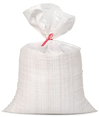10 Stück PP-Gewebesack-Sandsack weiß 400 x 600 mm mit Band