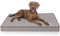 Knuffelwuff Orthopädische Hundematte Nantucket aus Velours mit Handwebcharakter XL 100 x 70cm Grau - Abnehmbarer Bezug - waschbar - für große, mittelgroße und kleine Hunde