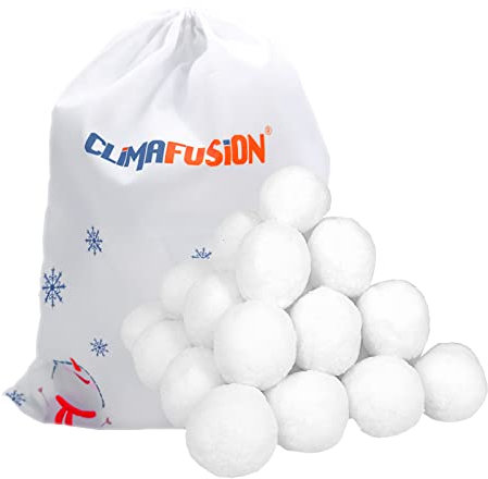 climafusion 20 Stück Kunstschnee Deko für Weihnachten, 7.6cm Schneeball Winterdeko für Innen Draußen, Wattekugeln Schneeballschlacht