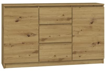 CDF Moderne Kommode 2D3S (2 Türen, 3 Schubladen) | Farbe: Eiche Artisan | Aktenschrank, für kleine Gegenstände | Ideal für Wohnzimmer, Schlafzimmer, Kinderzimmer, Jugendzimmer und Büro | Einlegeböden