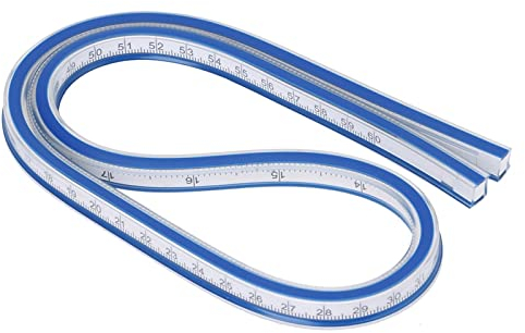 Flexibles Messlineal, doppelseitiges, flexibles Vinyl-Kurvenlineal für technisches Zeichnen, Kleidungsdesign und Vermessung (60 cm)