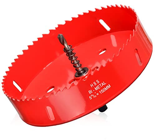150mm Hole Saws Cutter, HSS Bi-Metal Drill Bit for Wood, Plastic, UPVC, Fiberglass and Plasterboard