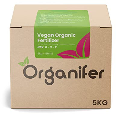 Engrais Végétalien Vegan - 5 Kg Pour 50 M2 - Engrais Organique Longue Durée Pour Jardin Et Pelouse - Respectueux De L'Environnement Et Riche En Nutriments - Organifer
