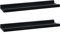 PHOENANCEE Lot de 2 Grandes étagères murales flottantes Vintage à Suspendre pour Salle de Bain, Chambre à Coucher, Toilettes, Cuisine, Bureau, Salon, Noir, 60 x 13 x 40 cm