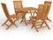 Festnight Sitzgruppe Garten Holz Essgruppe 6 Personen gartenstuhl Holz klappbar 6er Set Balkonstuhl Bistrostuhl Gartensessel Terassenstuhl Gartengarnitur Holz Sitzgarnitur-5-tlg-4-