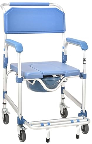 Ddasam Toilettenstuhl für senioren toilettenstuhl fahrbar mit rollen toilettenstuhl fur senioren fahrbar Toilettenstuhl mit Rädern für Menschen mit Behinderungen Schwangere