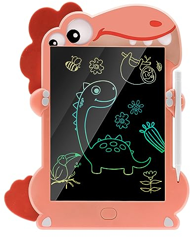 ACAMMZAR LCD Schreibtafel Spielzeug Kinder ab 2 3 4 5 6 Jahre alt Junge Mädchen, 8,5-Zoll Maltafel Zaubertafel Bildschirm Zeichenbrett, Dinosaurier Spielzeug, Weihnachten Geburtstags Geschenke, Rosa