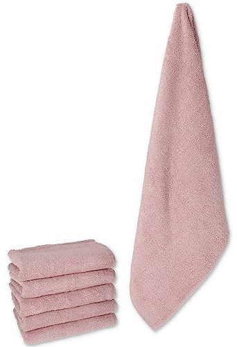 Casatessile Set mit 6 Handtüchern Badetücher Gesicht oder Gast Sofia Handtuch-Set 6-teilig, Badetuch-Pack - ROSA Antico, 40x60 cm.