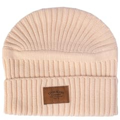 Timberland - Gerippte Herrenmütze mit Logopatch, elfenbein, One size