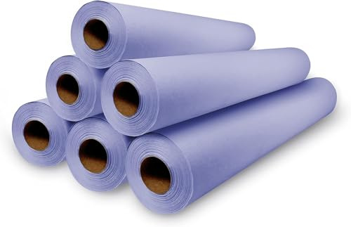Ärztekrepp 1-lagig (59 cm x 70 m) 6 Papierrollen Violette Farbe | Liegenabdeckung – Ärztekrepp | Ohne Vorschnitt, glatte Textur. Massagerolle für Massage und Ästhetik
