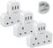 UK to US Plug Adapter with 3 USB Ports, TESSAN 2 Way Grounded USA Travel Adapter, Double Plug Adaptor from UK to America, Canada, Thailand, Mexico, Canada, Thailand, Cuba(Type B), 3 Pack