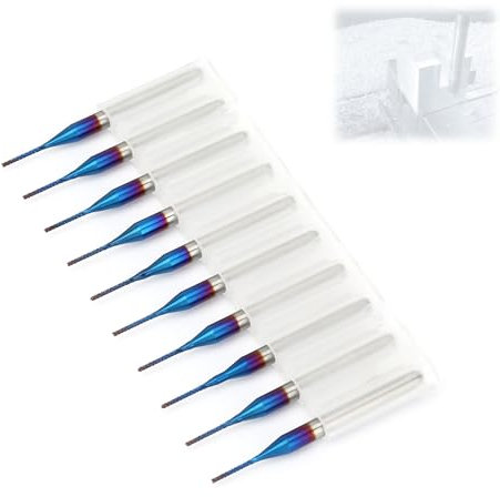 10 Pi¨¨ces Fraise Carbure 0 cnc 0..5 mm 8 mm, Fraise ¨¤ C?ne en Carbure de Tungst¨¨ne Rev¨ºtement Bleu Fraises en Bout CNC Routeur Bits pour Machine de Gravure de Fresas de corte