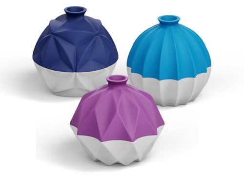 SIOUX Eiswürfelform Mix WAKANDA, Premium Silikon, BPA-frei, ca. Ø 6cm, Hellblau-Lila-Dunkelblau-Lichtgrau, 3 Stück Set
