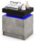Multigot LED Bedside Table, High Gloss Front 2 Drawers Nightstand Sofa Side End Table with Adjustable 20 Colors and Remote Control, Modern Faux Marble Accent Bedside Cabinet for Bedroom (1, Grey)
