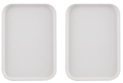 2 Stück Tablett Klein Rechteckig Mini Tablett Frühstückstablett Fast Food Tabletts Küche Teetablett Tabletts Serviertablett Weiß Wiederverwendbar für Küche Café