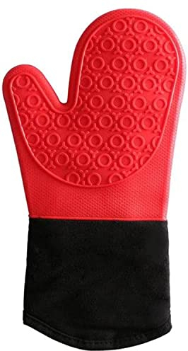 Guantes de Horno Guantes de Horno Guantes de Silicona Antideslizantes Guantes de Cocina Impermeables Resistentes al Calor Guantes Largos de algodón para Barbacoa para cocinar a la Barbacoa Hornear As