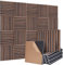 Quadratische Akustikplatten selbstklebend Akustikpaneele Set, 4 Stück je 30 x 32 cm - Walnussfarbene Faserplatte auf Akustik-Filz, Wandverkleidung für Wohnzimmer, HomeOffice & Studio