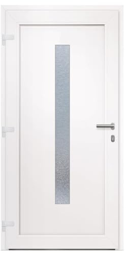 Porte d'entrée blanche 98 x 200 cm, PVC, 3157075