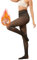 ALEIFLE collant polaire femme,Collants thermiques pour femme,Collant Polaire Femme Effet Transparent (FR/ES, Alpha/lettres, S, M, Taille normale, Taille normale, noir, 220 g, pour 5~20 °C)