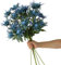 Fermus Künstliche Distel, 3 Stiele, 3 Zweige, fühlt sich echt an, blaue Distel-Dekoration, 66 cm, echte Größe, rustikales Spray, Eryngium, Meer, Stechpalme für Hochzeitsstrauß, Tafelaufsatz (3 Zweige)