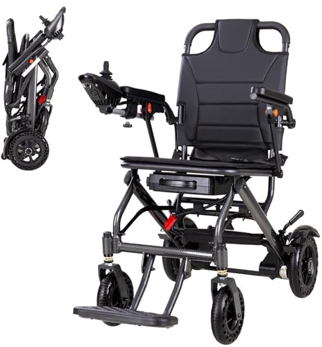 Sedia a Rotelle Elettrica Pieghevole Leggera Carrozzina per Anziani e Disabili Elettrica 100kg Portanti (20AH)