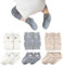 TNSLAND Knieschoner Baby zum Krabbeln 3 Paar Knieschoner Baby und 3 Paar Krabbelsocken Baby Anti Rutsch Krabbel Krabbelschoner mit Gummipunkte Knie Socken Krabbelhilfe Jungen Mädchen 0-6 Monate