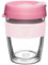 KeepCup Longplay – Tasse à café réutilisable, en verre à double paroi avec manchon amovible et couvercle anti-éclaboussures – 454 ml – Rose