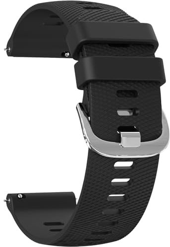 Vancle Correas Reloj de Repuesto de Silicona de 22mm para Hombre y Mujer, Nueva Pulsera Segura y Duradera, Pulsera de Repuesto Universal de Liberación Rápida de 22mm, Negro