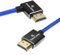 Alvin's Cables Cavo a spirale intrecciato 8K HDMI 2.1 ad alta velocità 8K a 60Hz 4K a 120Hz per Atomos Ninja, per Feelworld, Sony FS5 FS7 FX9, BMPCC, per Canon C300 C500, Blu ad angolo retto