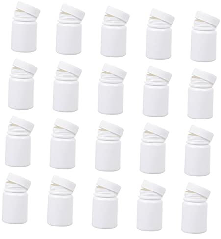 Ipetboom 5sets Leakproof Pill Box Organizers Plastic Round Medicine Tablets Portable Capsule Bottles 30pcs*5