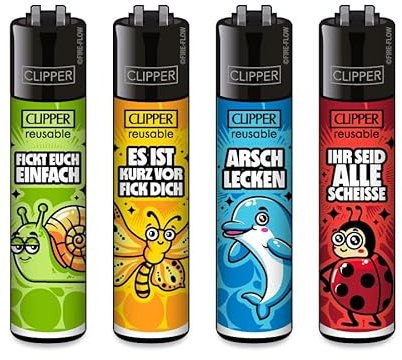 Clipper Feuerzeug Quartal 1/2025 (Freche Tiere)