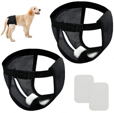 GIDWRIY Lot de 2 Culottes pour Chien en Chaleur, Protection Hygiénique Femelle, Pantalon Lavable