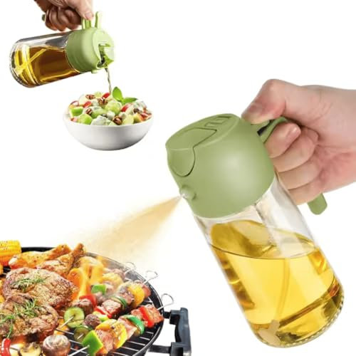 Genérico Eco-Spray Plus 470ml 2 en 1 Verde Dispensador de Aceite y Pulverizador de Aceite, Vertedor Dispensador de Aceite de Oliva, Aceitera para Cocina, Cocinar, Freidora de Aire, Ensalada, Barbacoa