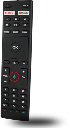Voice Replacement Remote Control Compatible for JVC Android TV RM-C3369 RM-C3363 and Work for Konka RM-C3329 Smart 4K UHD LCD LED HDTV 40H33A 65U55A 50Q75A 55U55A 32H31A 75U55A 43U55A
