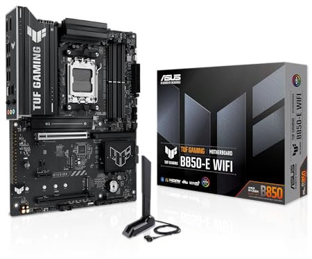 ASUS TUF GAMING B850-E WIFI AMD AM5 B850 ATX scheda madre DDR5 PCIe 5.0 M.2 x3 Wi-Fi 6E 2.5Gb Ethernet DisplayPort HDMI USB 20Gbps Type-C USB 10Gbps Type-C BIOS FlashBack