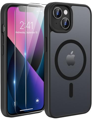 TQIAHF Cover Custodia Magnetica per iPhone 13 / iPhone 14, Nero