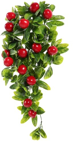 Toyvian Vite di Frutta Artificiale Sospesa Frutto di e Gancio Decorazione di Foglie Verdi Simulate per Casa Matrimoni e Feste Pianta Realistica Leggera e Resistente