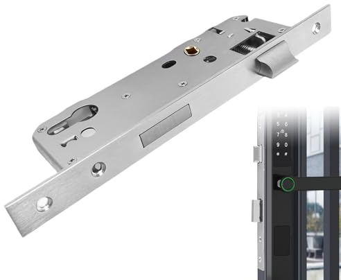 Cerradura de embutir para puerta de habitación, puerta de casa, puerta de jardín, acero inoxidable, resistente, con distancia de 92 mm, 20 mm, mandril para puertas de metal, inserción izquierda