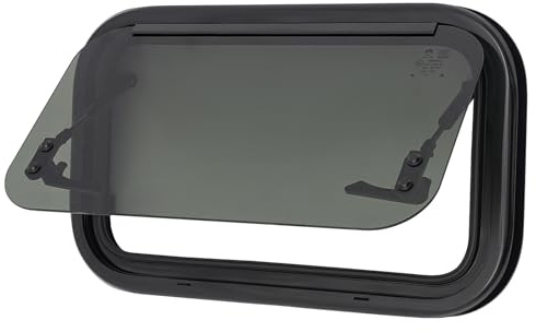 Fenêtre basculante à fermeture éclair avec moustiquaire et occultant, angle d'ouverture réglable de 0 à 85 °, fermeture Éclair, fenêtre Push externe pour camping-cars, caravanes et camionnettes (500 x