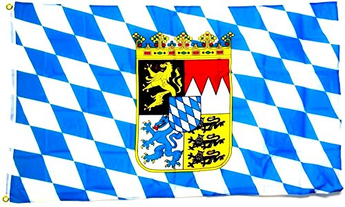 Fahne Flagge Deutschland Bayern mit Wappen 30 x45 cm