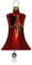Lauschaer Glas Christbaumschmuck Glocken klein rot glanz matt 3 Stück d 5cm Christbaumschmuck Weihnachtsschmuck mundgeblasen,handdekoriert