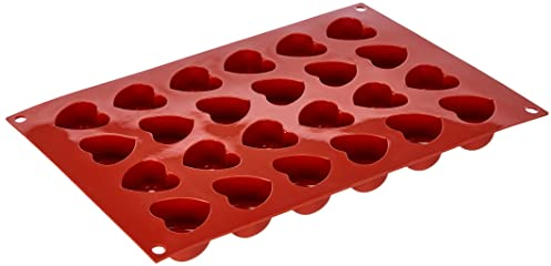 Silikomart Molde de Silicona No. 24 Savarin en Forma de corazón, pequeño, marrón, S