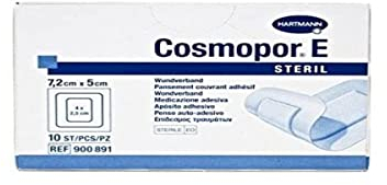 Hartmann Set 10 Cosmopor steril Pflaster – steril mit Kompressen 5 cm x 7,2 cm